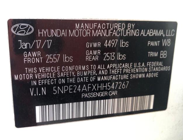 Photo 9 VIN: 5NPE24AFXHH547267 - HYUNDAI SONATA SE 