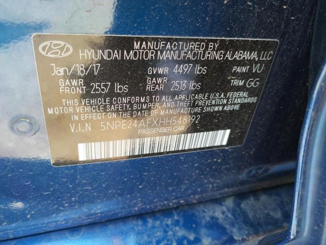 Photo 9 VIN: 5NPE24AFXHH548192 - HYUNDAI SONATA SE 