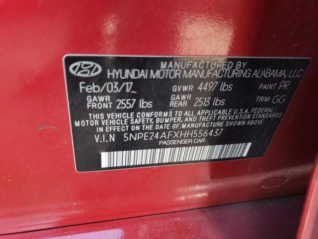 Photo 11 VIN: 5NPE24AFXHH556437 - HYUNDAI SONATA SE 