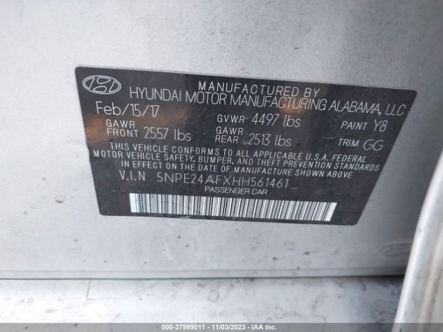 Photo 8 VIN: 5NPE24AFXHH561461 - HYUNDAI SONATA 