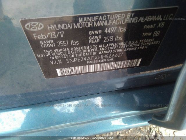 Photo 8 VIN: 5NPE24AFXHH566627 - HYUNDAI SONATA 