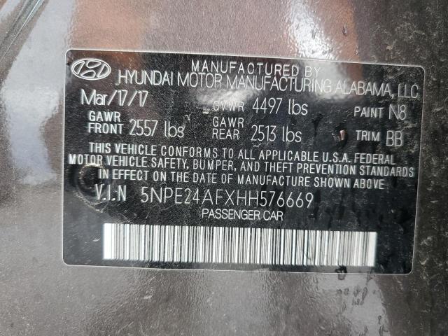 Photo 12 VIN: 5NPE24AFXHH576669 - HYUNDAI SONATA 