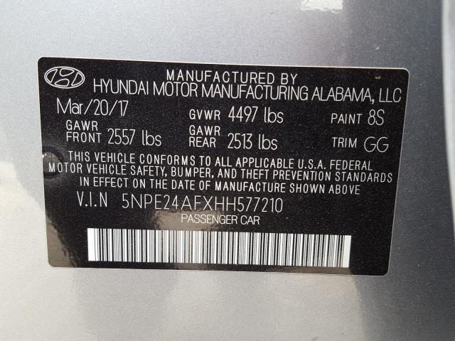 Photo 9 VIN: 5NPE24AFXHH577210 - HYUNDAI SONATA 