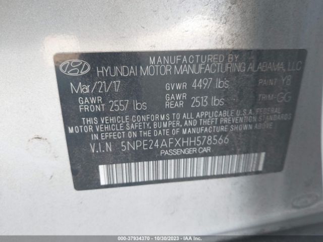 Photo 8 VIN: 5NPE24AFXHH578566 - HYUNDAI SONATA 