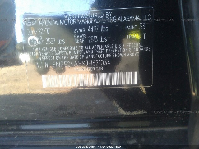 Photo 8 VIN: 5NPE24AFXJH621034 - HYUNDAI SONATA 