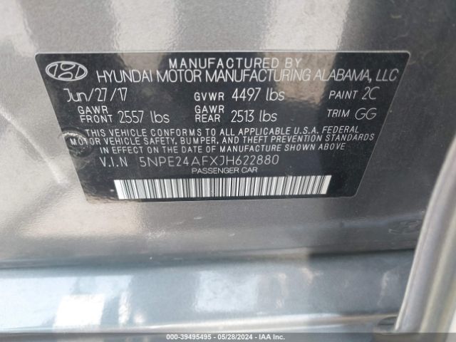 Photo 8 VIN: 5NPE24AFXJH622880 - HYUNDAI SONATA 