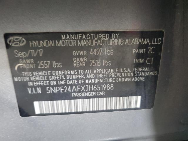 Photo 11 VIN: 5NPE24AFXJH651988 - HYUNDAI SONATA SE 