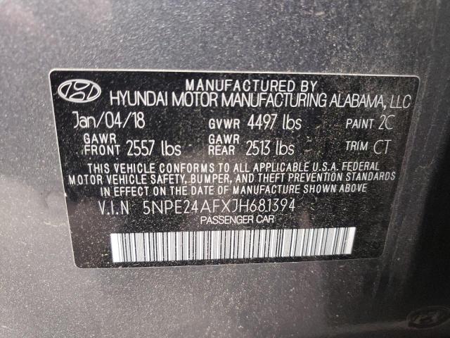 Photo 9 VIN: 5NPE24AFXJH681394 - HYUNDAI SONATA SE 