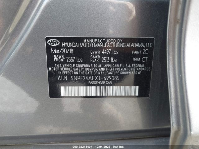 Photo 8 VIN: 5NPE24AFXJH699085 - HYUNDAI SONATA 