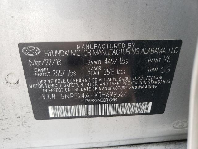 Photo 9 VIN: 5NPE24AFXJH699524 - HYUNDAI SONATA SE 