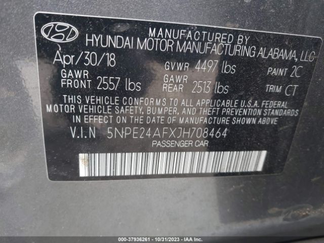 Photo 8 VIN: 5NPE24AFXJH708464 - HYUNDAI SONATA 