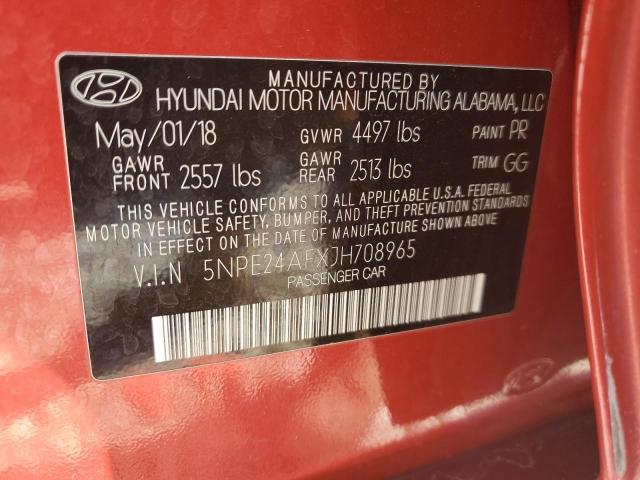 Photo 11 VIN: 5NPE24AFXJH708965 - HYUNDAI SONATA SE 