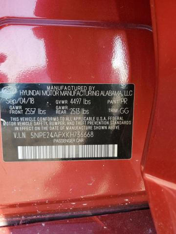 Photo 12 VIN: 5NPE24AFXKH736668 - HYUNDAI SONATA SE 