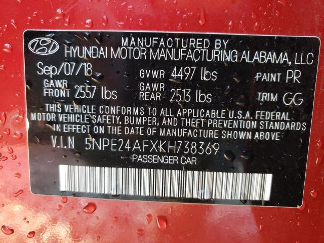 Photo 9 VIN: 5NPE24AFXKH738369 - HYUNDAI SONATA 