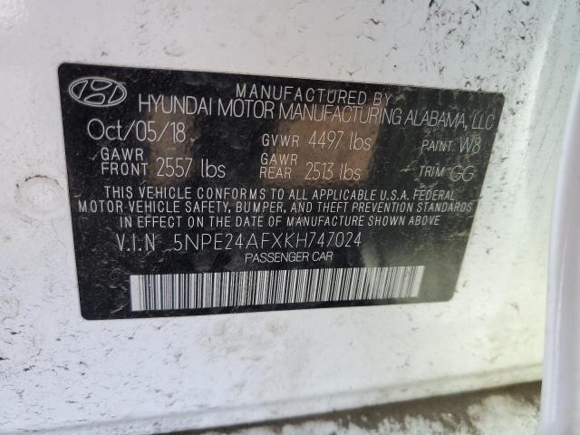 Photo 9 VIN: 5NPE24AFXKH747024 - HYUNDAI SONATA SE 