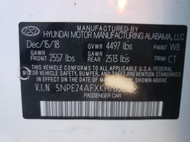 Photo 9 VIN: 5NPE24AFXKH765216 - HYUNDAI SONATA SE 