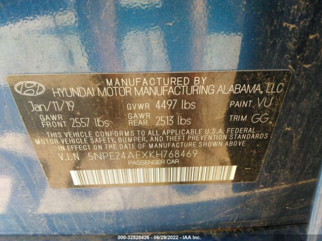 Photo 8 VIN: 5NPE24AFXKH768469 - HYUNDAI SONATA 