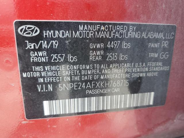 Photo 12 VIN: 5NPE24AFXKH768715 - HYUNDAI SONATA SE 