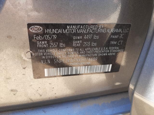 Photo 9 VIN: 5NPE24AFXKH774689 - HYUNDAI SONATA SE 