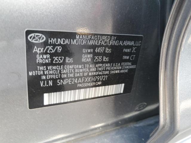 Photo 11 VIN: 5NPE24AFXKH791721 - HYUNDAI SONATA 