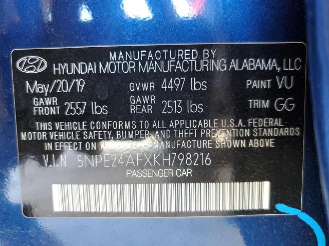 Photo 9 VIN: 5NPE24AFXKH798216 - HYUNDAI SONATA SE 