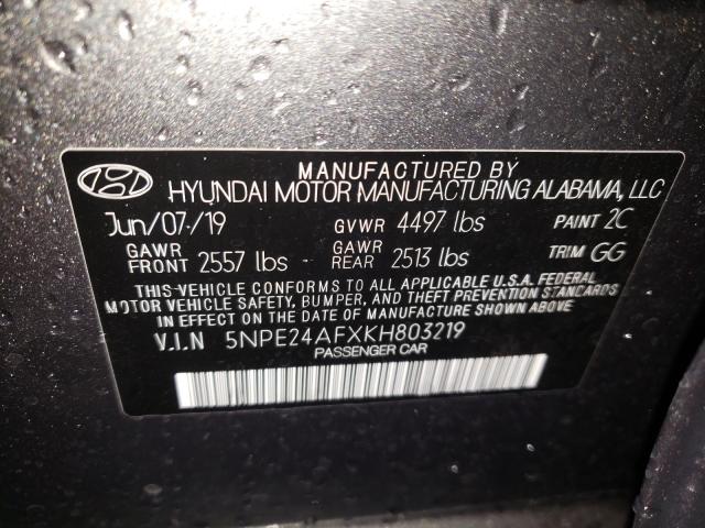 Photo 9 VIN: 5NPE24AFXKH803219 - HYUNDAI SONATA SE 