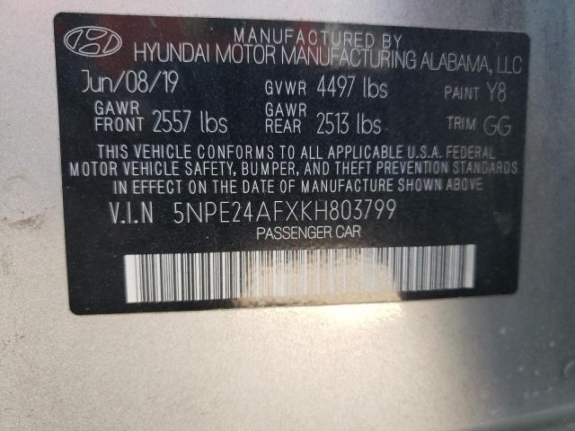 Photo 9 VIN: 5NPE24AFXKH803799 - HYUNDAI SONATA SE 