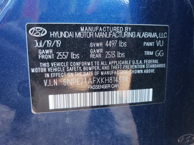 Photo 9 VIN: 5NPE24AFXKH814334 - HYUNDAI SONATA SE 