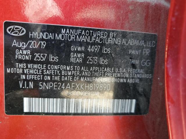 Photo 12 VIN: 5NPE24AFXKH819890 - HYUNDAI SONATA 