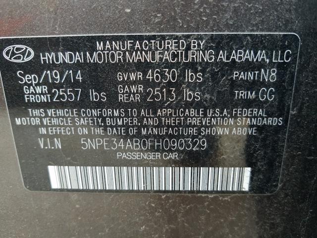 Photo 9 VIN: 5NPE34AB0FH090329 - HYUNDAI SONATA SPO 