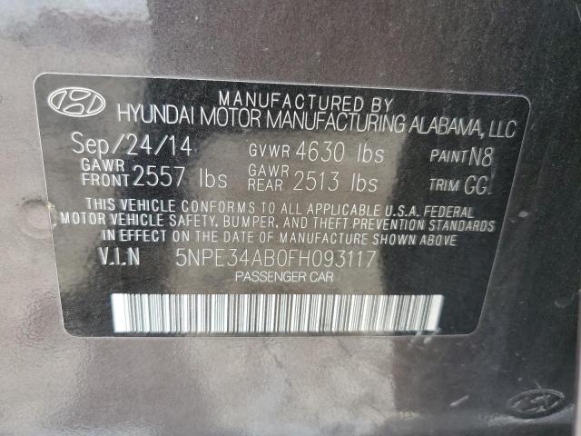 Photo 9 VIN: 5NPE34AB0FH093117 - HYUNDAI SONATA SPO 