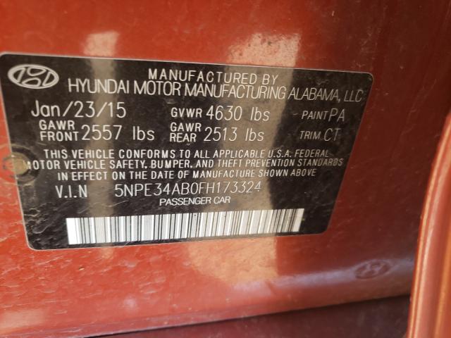 Photo 9 VIN: 5NPE34AB0FH173324 - HYUNDAI SONATA SPO 