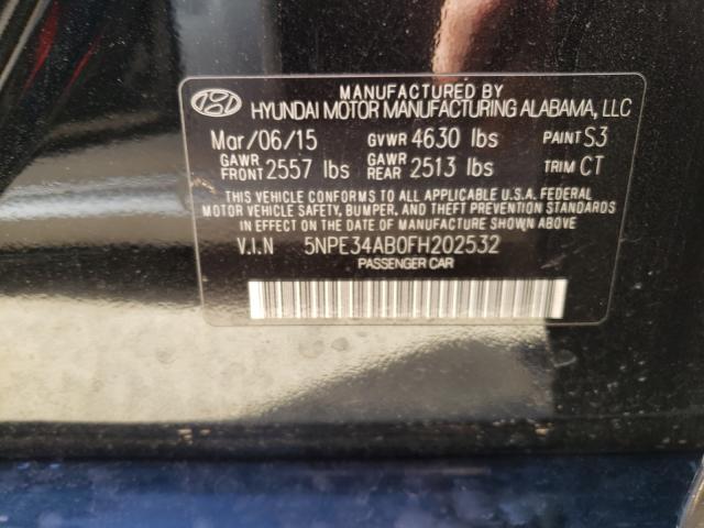 Photo 9 VIN: 5NPE34AB0FH202532 - HYUNDAI SONATA SPO 