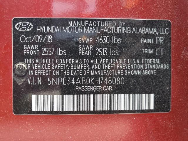 Photo 12 VIN: 5NPE34AB0KH748080 - HYUNDAI SONATA 