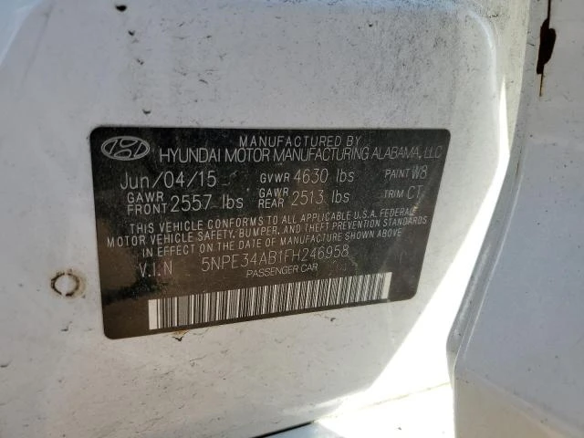 Photo 9 VIN: 5NPE34AB1FH246958 - HYUNDAI SONATA SPO 