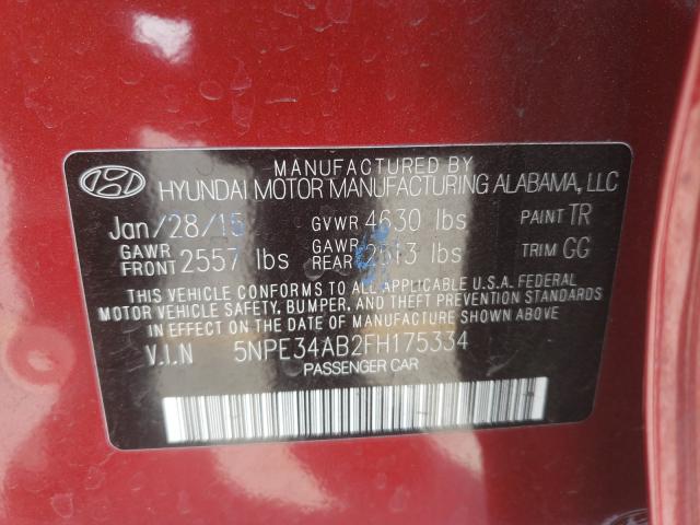 Photo 9 VIN: 5NPE34AB2FH175334 - HYUNDAI SONATA SPO 