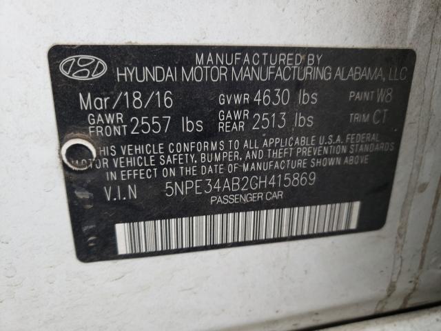 Photo 9 VIN: 5NPE34AB2GH415869 - HYUNDAI SONATA SPO 