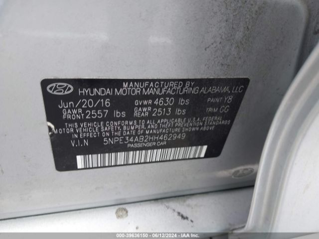 Photo 8 VIN: 5NPE34AB2HH462949 - HYUNDAI SONATA 