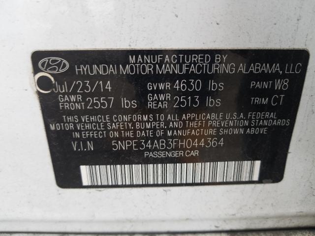 Photo 9 VIN: 5NPE34AB3FH044364 - HYUNDAI SONATA SPO 