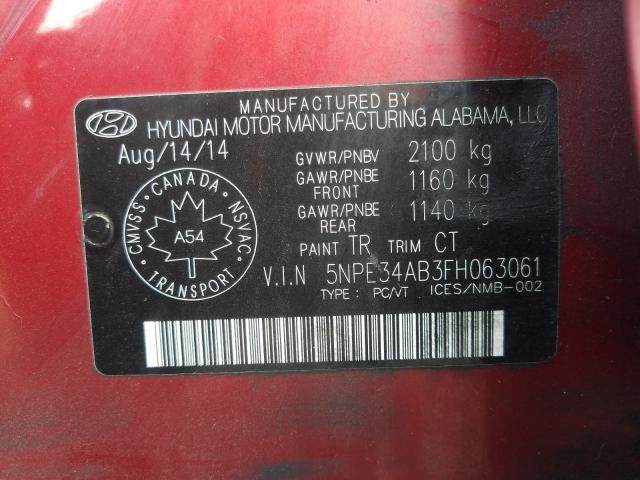 Photo 9 VIN: 5NPE34AB3FH063061 - HYUNDAI SONATA SPO 