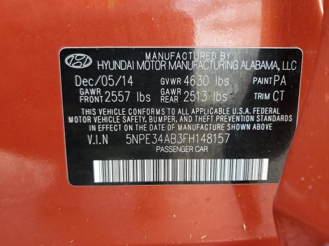 Photo 12 VIN: 5NPE34AB3FH148157 - HYUNDAI SONATA SPO 