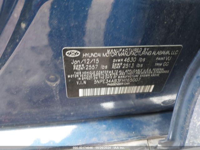 Photo 8 VIN: 5NPE34AB3FH165007 - HYUNDAI SONATA 