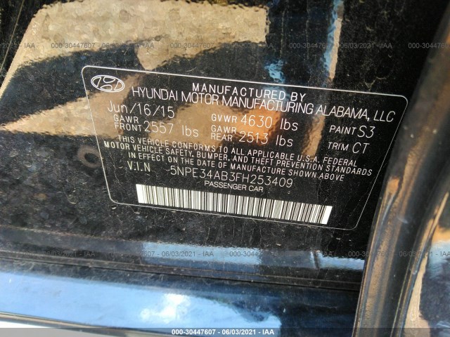 Photo 8 VIN: 5NPE34AB3FH253409 - HYUNDAI SONATA 