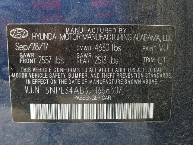 Photo 9 VIN: 5NPE34AB3JH658307 - HYUNDAI SONATA SPO 