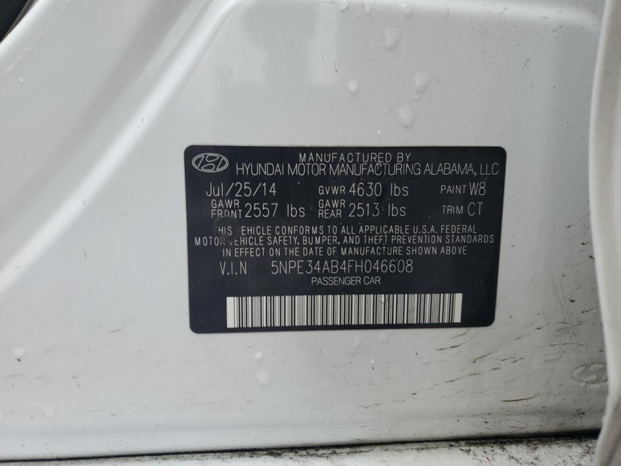 Photo 11 VIN: 5NPE34AB4FH046608 - HYUNDAI SONATA 