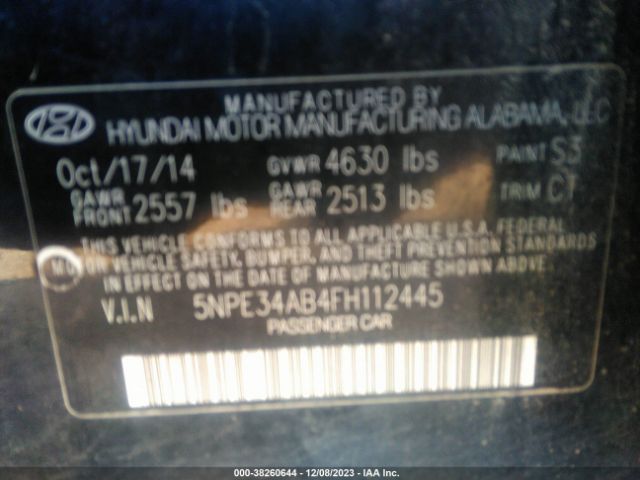 Photo 8 VIN: 5NPE34AB4FH112445 - HYUNDAI SONATA 