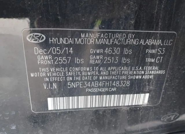 Photo 8 VIN: 5NPE34AB4FH148328 - HYUNDAI SONATA 