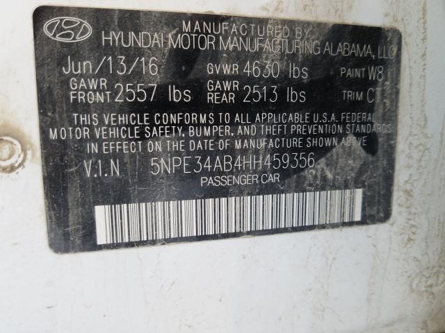 Photo 9 VIN: 5NPE34AB4HH459356 - HYUNDAI SONATA SPO 