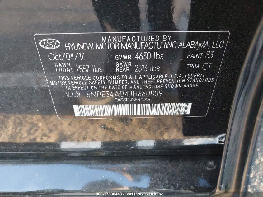 Photo 8 VIN: 5NPE34AB4JH660809 - HYUNDAI SONATA 