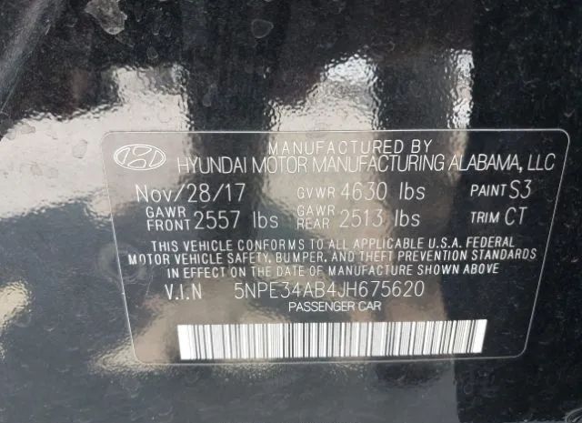 Photo 8 VIN: 5NPE34AB4JH675620 - HYUNDAI SONATA 